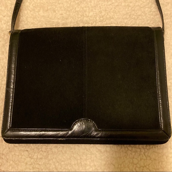 Saks Fifth Avenue Handbags - Vintage Saks fifth Avenue black suede shoulder bag